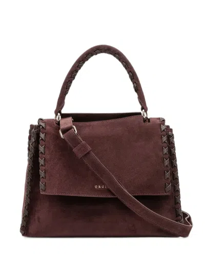 Orciani Medium Sveva Whipstitch-trim Tote Bag In Burgundy
