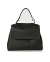 Orciani Medium Textured Leather Shoulder Bag In Black