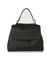 Orciani Medium Textured Leather Shoulder Bag In Black