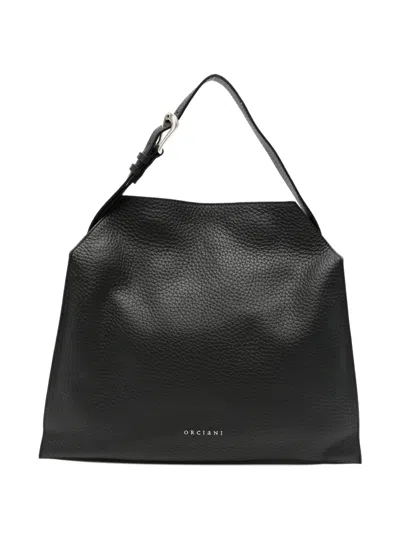 Orciani Medium Trinity Soft Shoulder Bag In Black