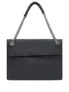 Orciani Medium Venus Soft Chain-strap Leather Shoulder Bag In Black