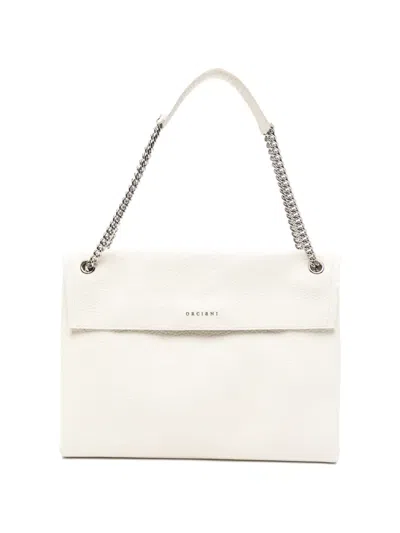 Orciani Medium Venus Soft Shoulder Bag In White