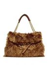 Orciani Medium Venus Wolf Chain-strap Shoulder Bag In Brown