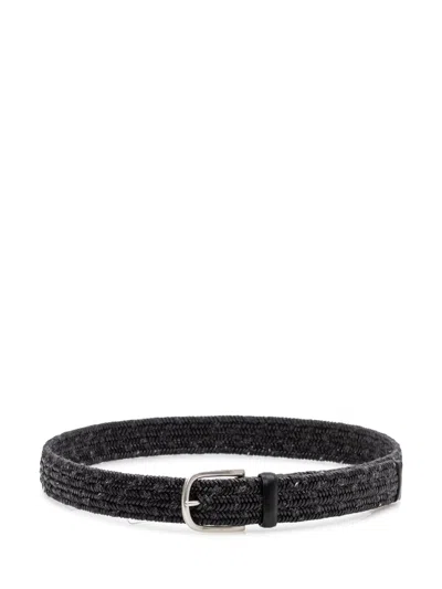 Orciani Mel. Skin Wool Belt In Antracite