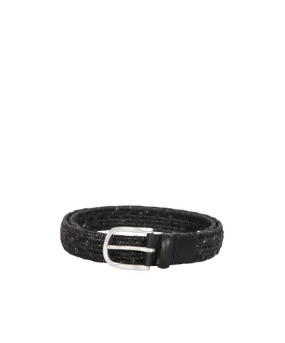 Orciani Melangã Leather Belt In Black