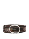 Orciani Mendez Patterned Belt In Brown
