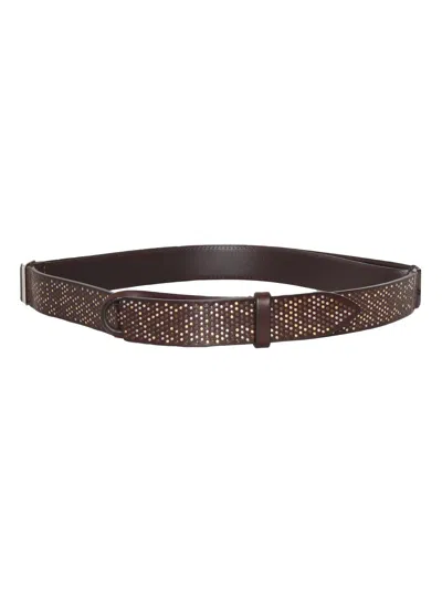 Orciani Mens Leather Belt In Brown