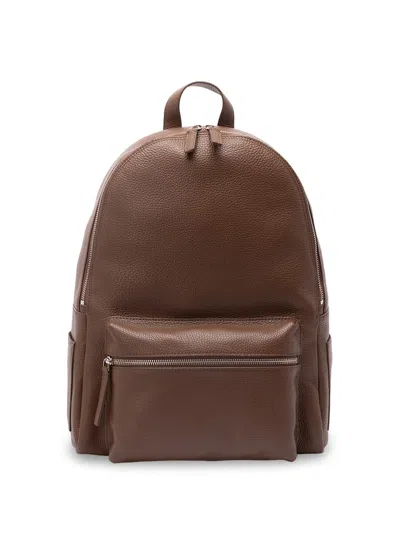 Orciani Laio Leather Backpack In Brown