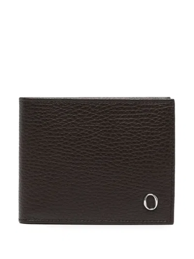 Orciani Micron Bi-fold Leather Wallet In Brown