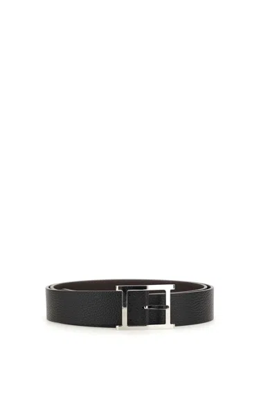 Orciani Micron Double Belt In Black/brown