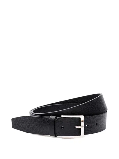 Orciani Micron Grained-leather Belt In Black