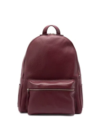Orciani `micron` Leather Backpack In Pink