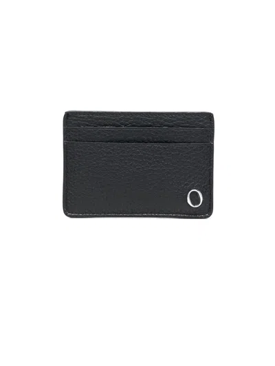 Orciani Micron Leather Card Holder In Black