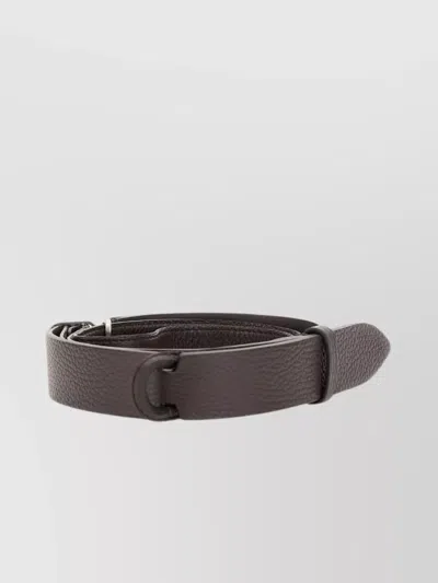 Orciani "micron Nobukle" Leather Belt In Brown