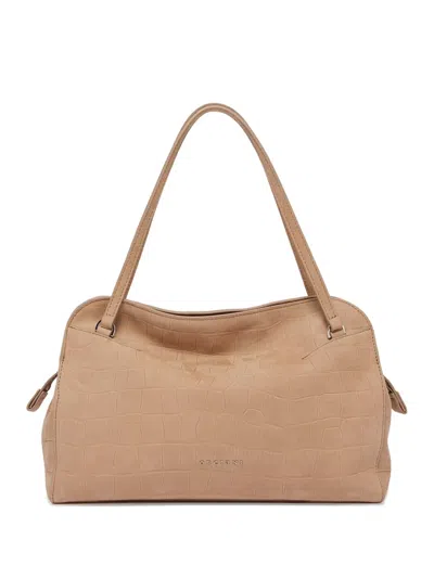 Orciani Midi Lido Shoulder Bag In Brown