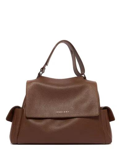 Orciani Midi Sveva Sense Cargo Logo-detail Tote Bag In Brown