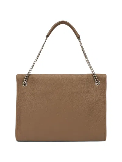 Orciani Midi Venus Soft Shoulder Bag In Brown