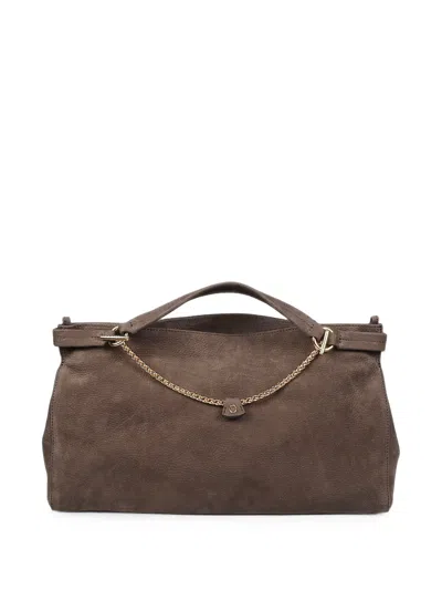 Orciani Midi Virgo Nabucco Chain-detail Leather Tote Bag In Brown