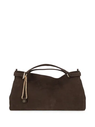Orciani Midi Virgo Nabucco Suede Tote Bag In Brown