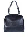 Orciani Sveva S Grained Leather Shoulder Bag In Black