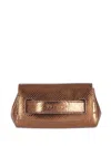Orciani Mini Gossip Bling Clutch Bag In Brown