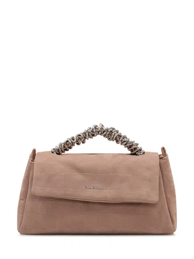 Orciani Mini Handbag With Chain Handle In Biscotto