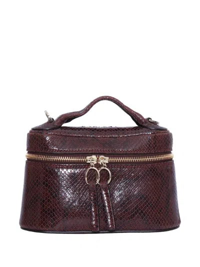 Orciani Mini Joy Exotic Snakeskin-effect Leather Tote Bag In Brown