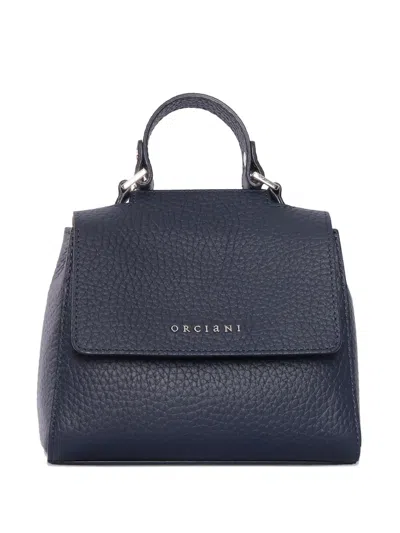Orciani Mini Sveva Soft Leather Tote Bag In Blue