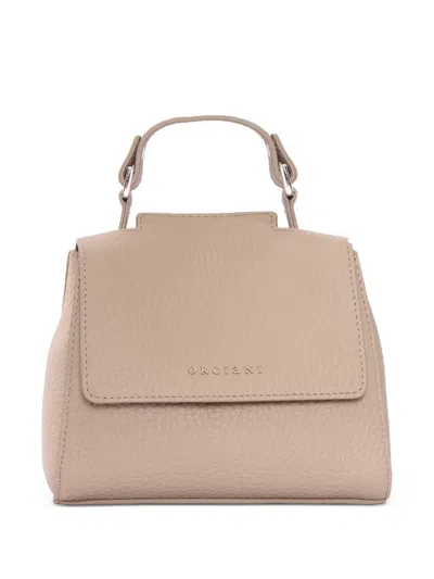 Orciani Mini Sveva Soft Leather Tote Bag In Neutral