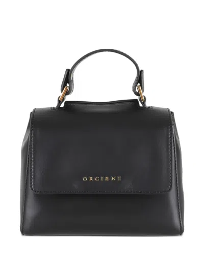 Orciani Mini Sveva Vanity Top-handle Flap-closure Bag In Black