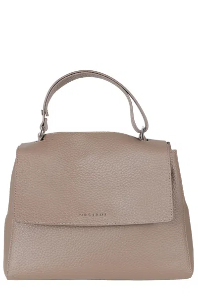 Orciani Mink Sveva Soft Media Embossed Leather Shoulder Bag In Multi