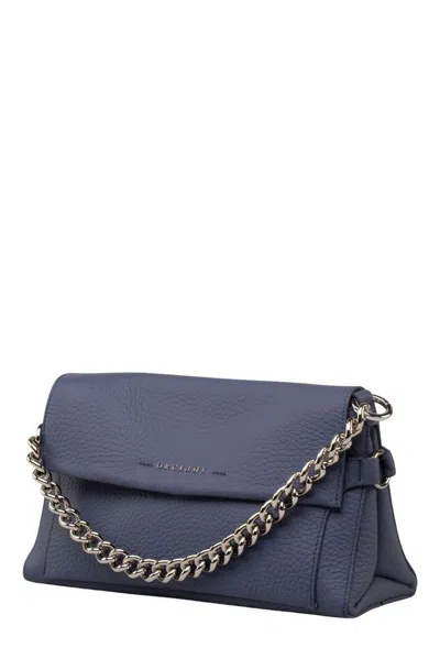 Orciani Missy Longuette Logo Letteering Shoulder Bag In Blue