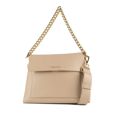 Orciani Missy M Nappa Leather Shoulder Bag With Shoulder Strap Ivory In Beige