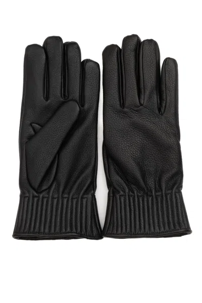 Orciani Modern Leather Gloves For Men In Black