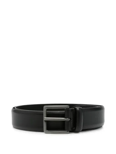 Orciani Monaco Leather Belt In Black