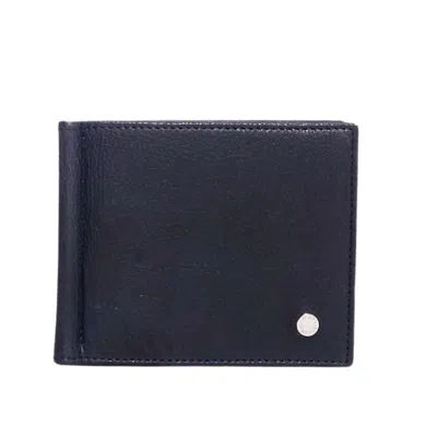 Orciani Money Holder With Pocket In Blue Leather