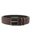Orciani Nabucco Classic Belt In Dark Brown Nubuck 3,5 Cm In Brown