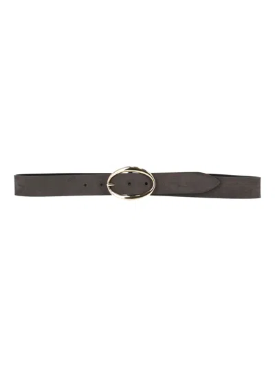 Orciani Nabucco Double 3 Cm Nubuck Leather Belt In Black