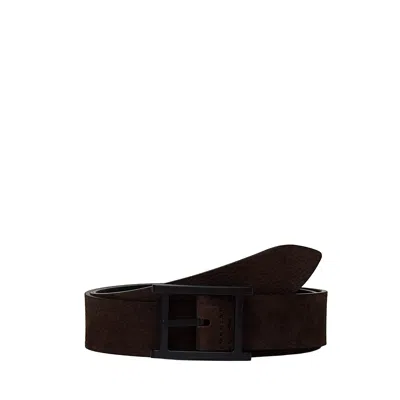 Orciani Nabucco Double Reversible Nubuck Belt In Brown