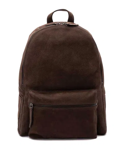 Orciani `nabucco` Leather Backpack In Brown