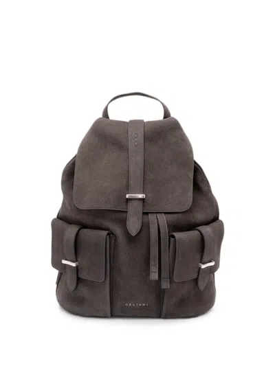 Orciani Nabucco Leather Backpack In Brown