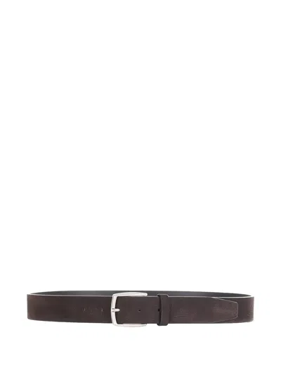 Orciani Nabucco Leather Belt In Black