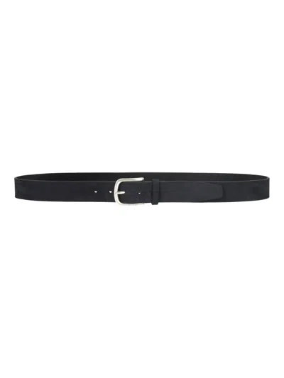 Orciani Nabucco Nubuck Leather Belt In Black