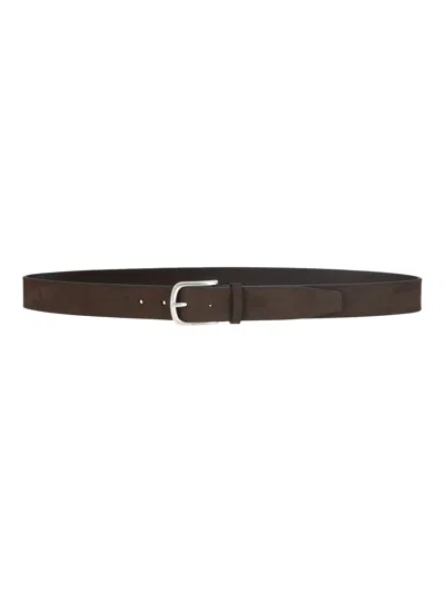 Orciani Nabucco Nubuck Leather Belt In Brown