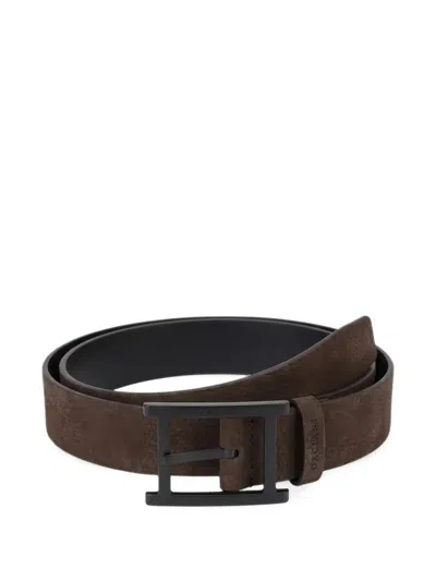 Orciani Nabucco Reversible Leather Belt In Brown