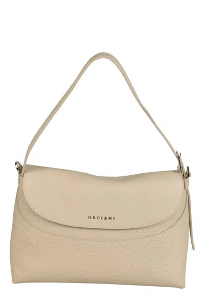 Orciani Nana Logo Lettering Shoulder Bag In White