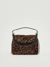 Orciani Nana S Leopard Shoulder Bag In Brown