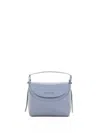 Orciani Nana S Soft Leather Handbag With Light Blue Shoulder Strap