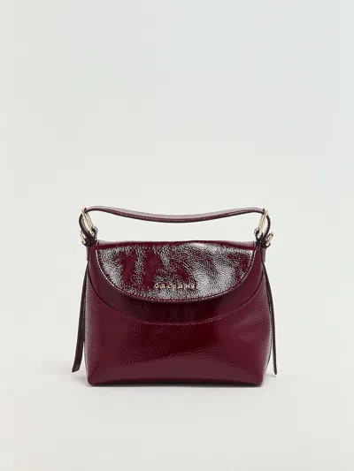 Orciani Nana S Vinyl Shoulder Bag In Burgundy