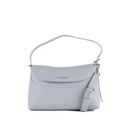 Orciani Nana Soft Dust-colored Grained Leather Shoulder Bag With Shoulder Strap